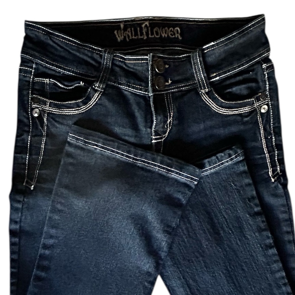 Wallflower 🌺 Dark Indigo Skinny Jeans with Contrast Stitching
